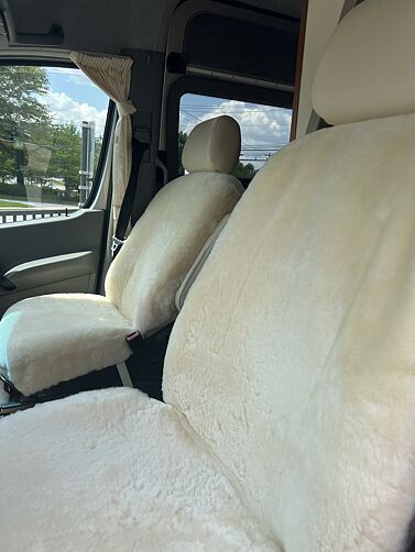 Sheepskin seat covers make driving comfortable and luxurious